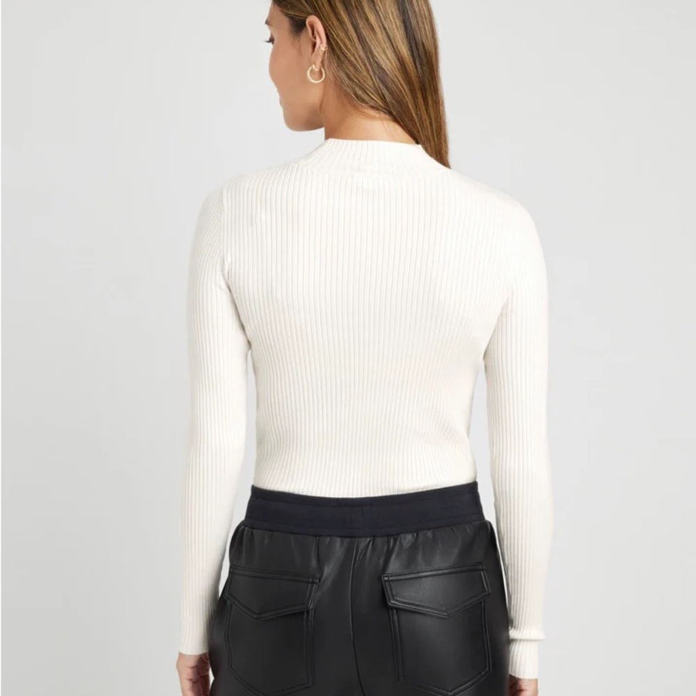 White Ribbed Sweater - Picture 3 of 4